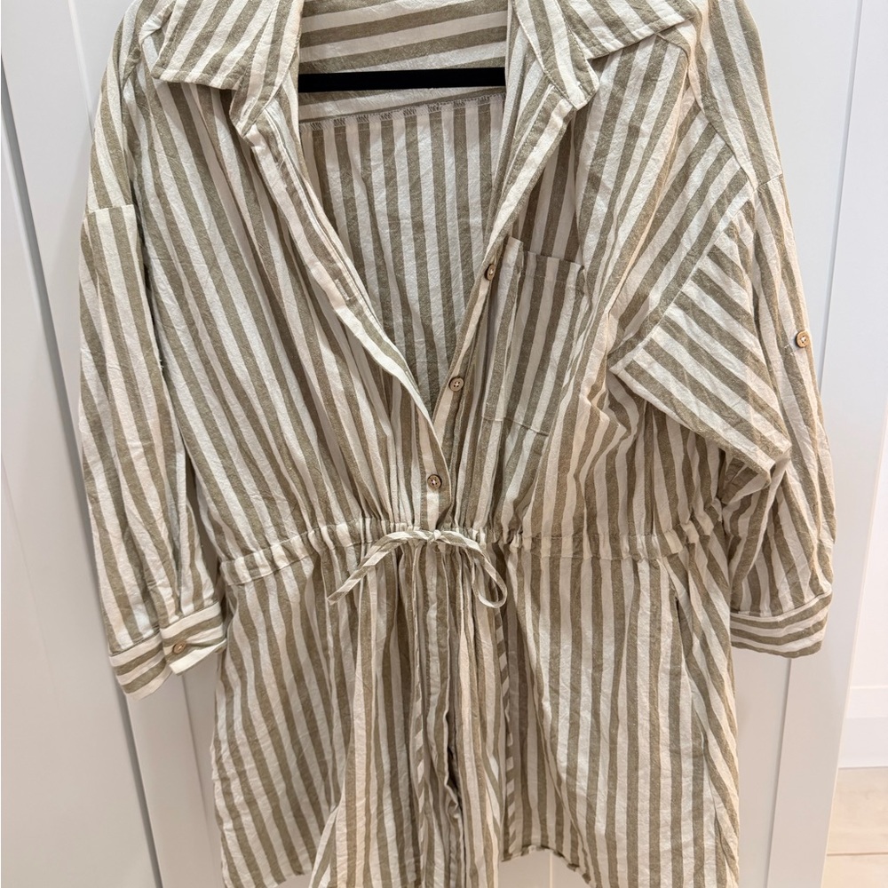 Striped Drawstring Tunic - Picture 3 of 4